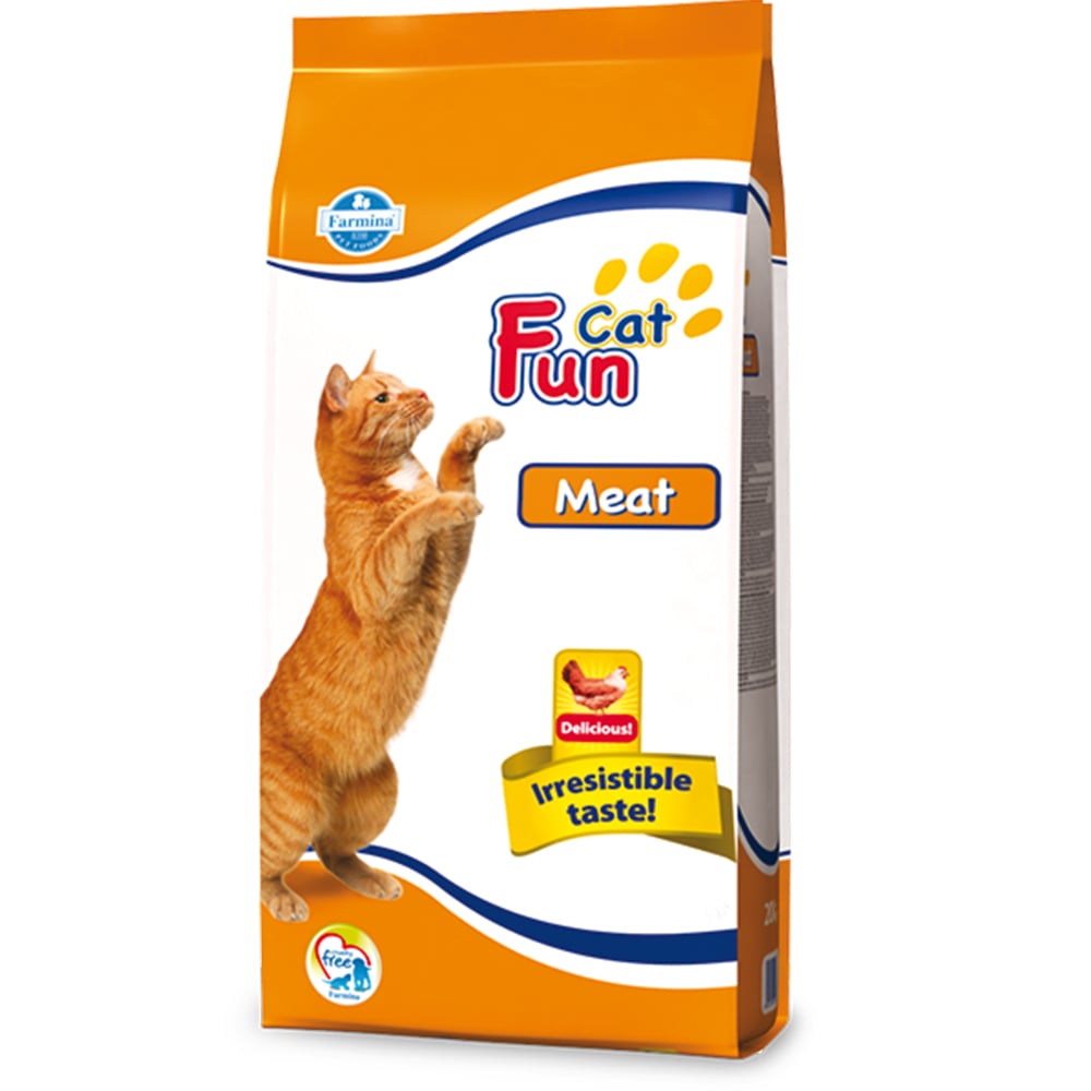 Полнорационный сухой корм Farmina Fun Cat, для взрослых кошек, с мясом, 20 кг Полнорационный сухой корм Farmina Fun Cat, для взрослых кошек, с мясом, 20 кг