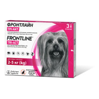 Boehringer Ingelheim Frontline TRI-ACT краплі від бліх, кліщів, комарів, москітів, мух для собак, XS, 2-5 кг, 3 піпетки