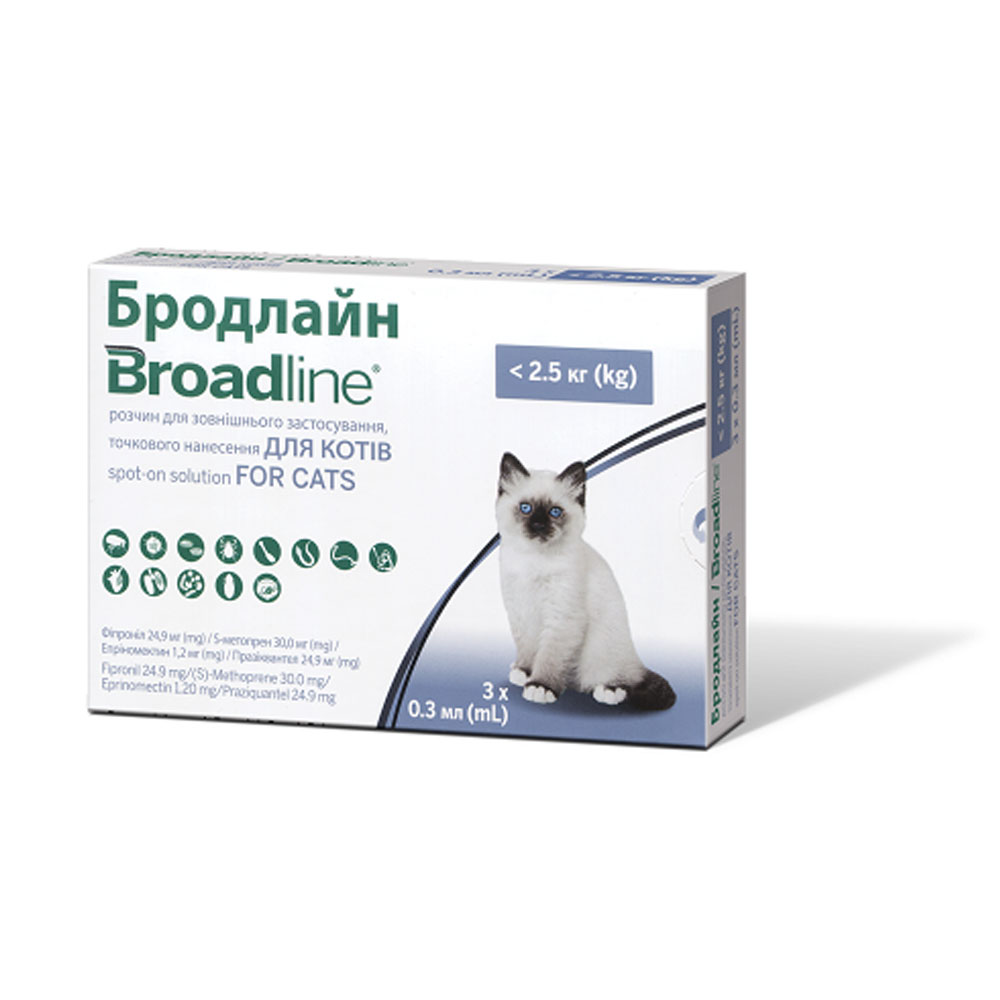 Капли Берингер Ингельхайм Бродлайн Спот-он против паразитов для кошек S (до 2.5 кг) Капли Берингер Ингельхайм Бродлайн Спот-он против паразитов для кошек S (до 2.5 кг)