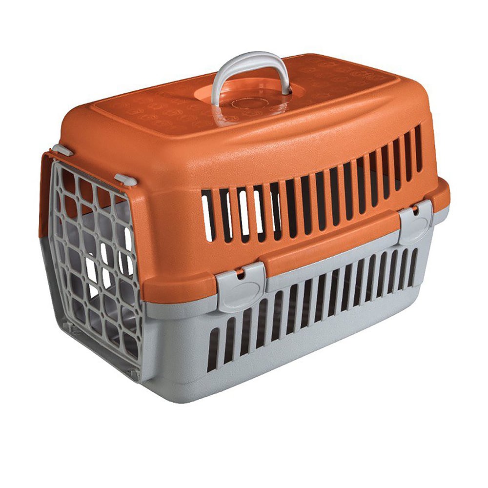 Переноска AnimAll CNR-102 для котів і собак, сіро-оранжева, 48.5×32.5×32.5 см