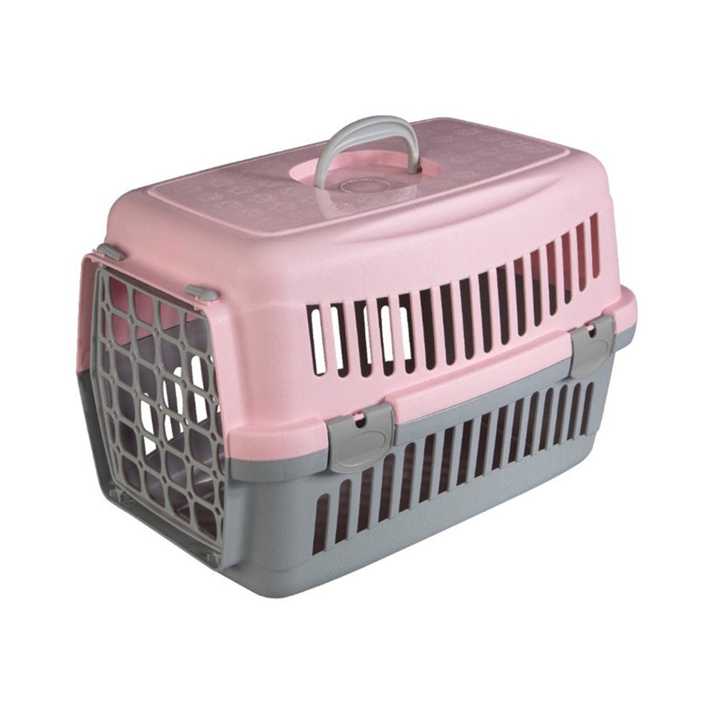 Переноска AnimAll CNR-102 для котів і собак, сіро-рожева, 48.5×32.5×32.5 см