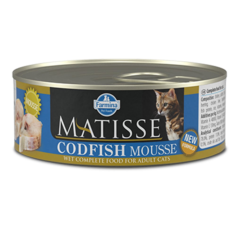 Влажный корм Farmina Matisse Cat Mousse Codfish для взрослых кошек, с треской, 85 г Влажный корм Farmina Matisse Cat Mousse Codfish для взрослых кошек, с треской, 85 г