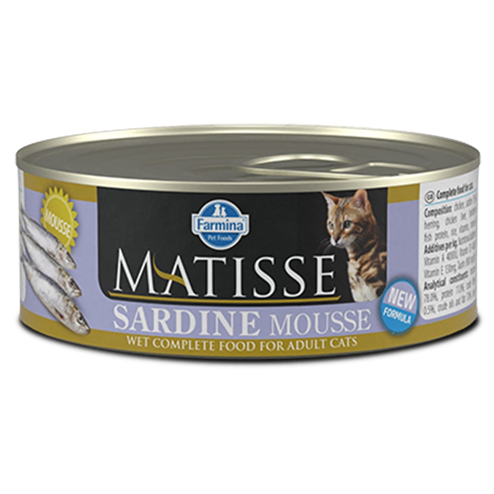 Влажный корм Farmina Matisse Cat Mousse Sardine для взрослых кошек, с сардиной, 85 г Влажный корм Farmina Matisse Cat Mousse Sardine для взрослых кошек, с сардиной, 85 г