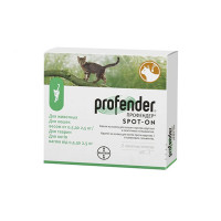Bayer Profender Spot-On капли от глистов для котов до 2.5 кг, 0.35 мл Bayer Profender Spot-On капли от глистов для котов до 2.5 кг, 0.35 мл