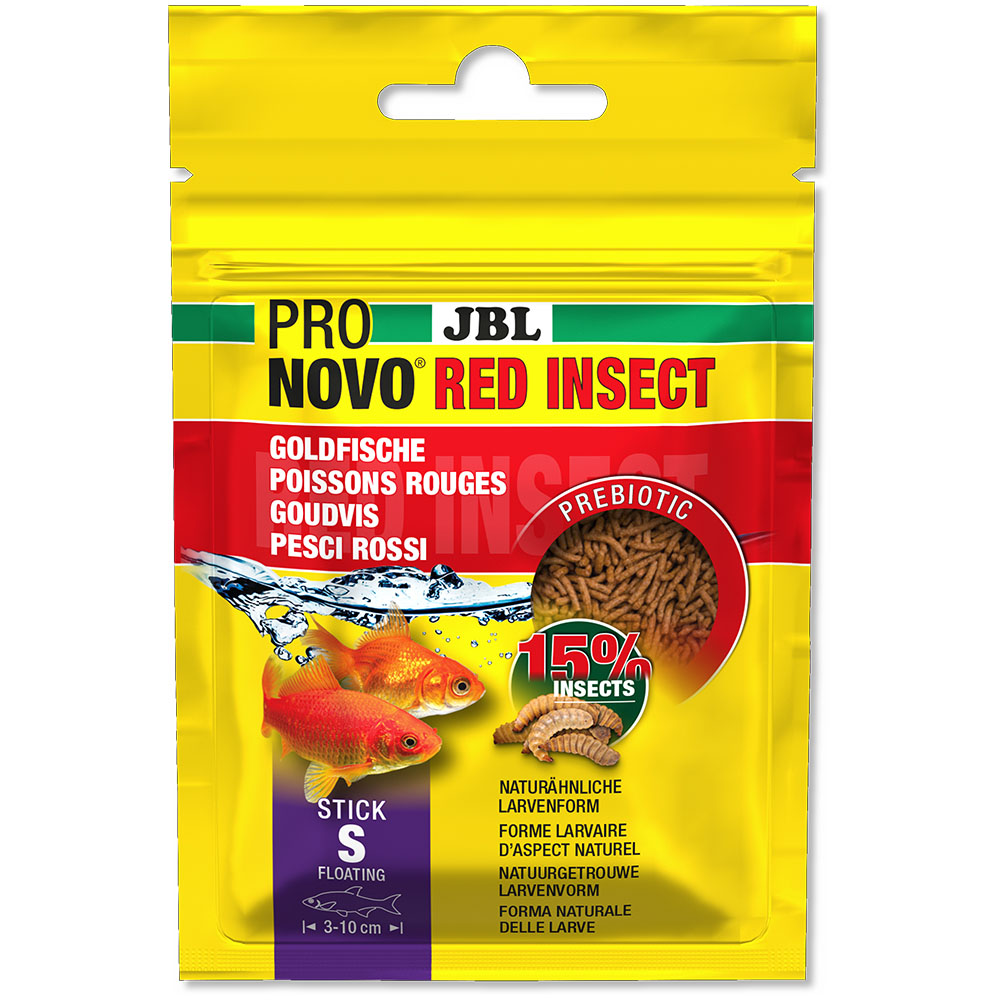 JBL PRONOVO RED INSECT STICK S основний корм, палички з комахами, для золотих рибок 3-10 см, 20 мл (3118000)