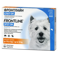 Boehringer Ingelheim Фронтлайн Спот-Он капли от блох и клещей для собак, S, 2-10 кг, цена за 1 пипетку Boehringer Ingelheim Фронтлайн Спот-Он капли от блох и клещей для собак, S, 2-10 кг, цена за 1 пипетку