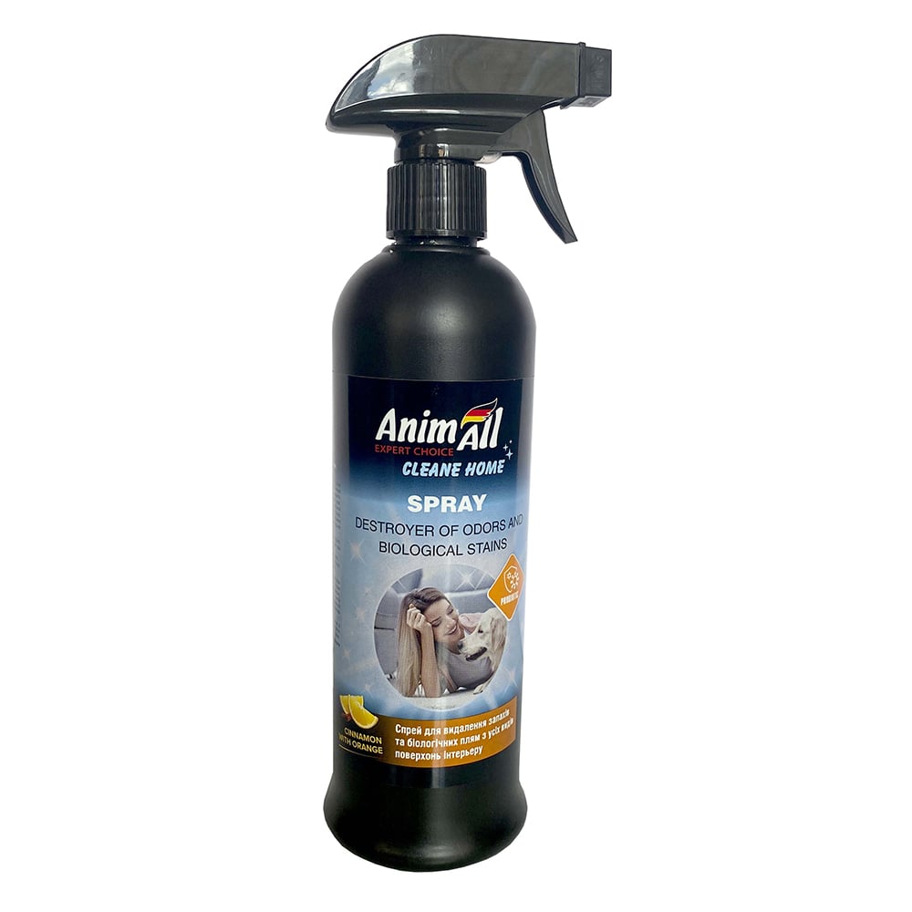 Спрей Animall Cleane Home ліквідатор запахів та біологічних плям, кориця з апельсином, 500 мл