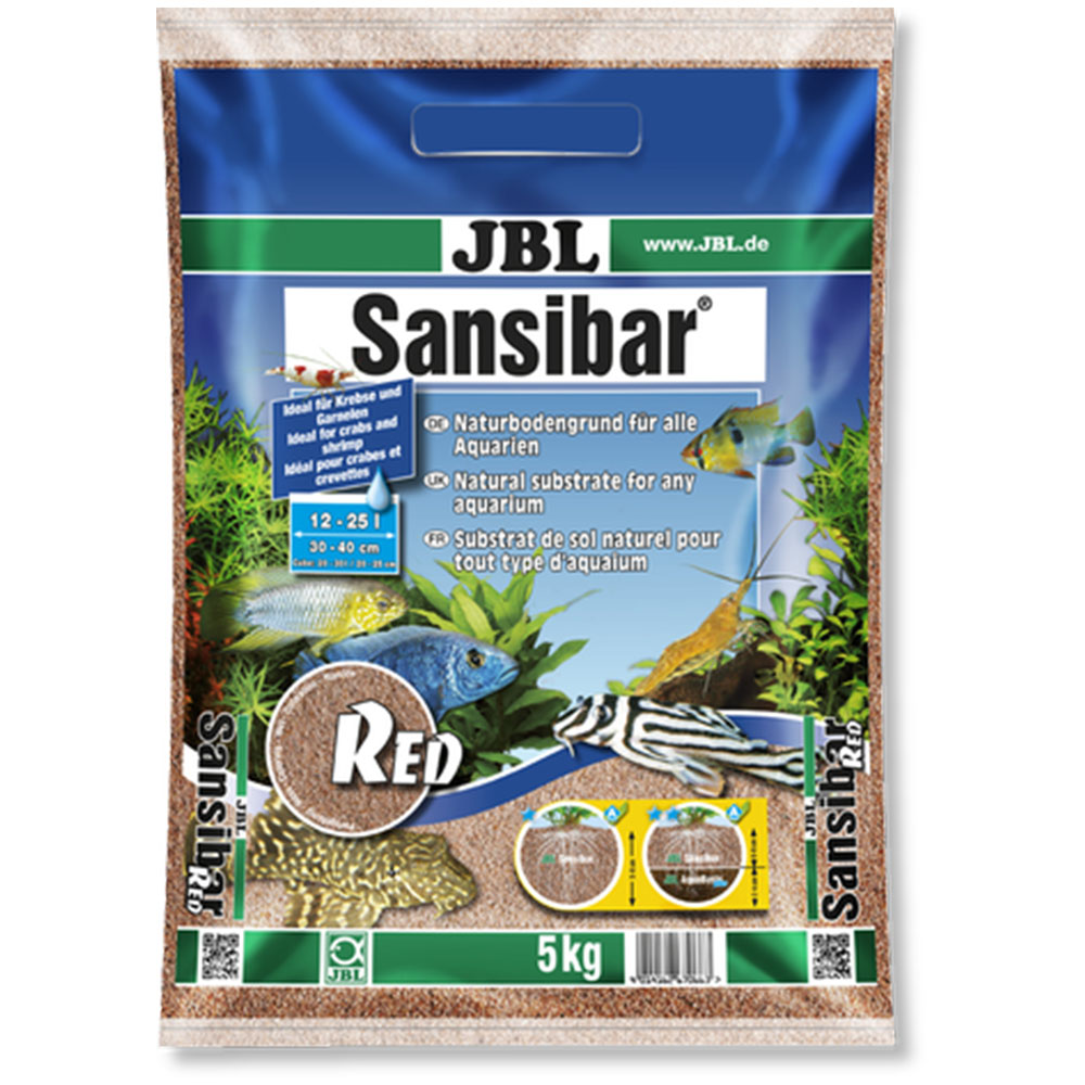 JBL Sansibar Red червоний дрібний донний ґрунт для прісноводних та морських акваріумів, 5 кг