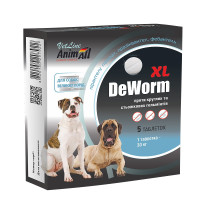AnimAll VetLine DeWorm XL таблетки, антигельмінтний препарат для великих собак, 5 таблеток