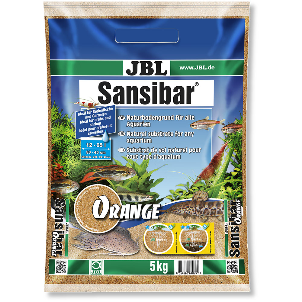 JBL Sansibar Orange помаранчевий дрібний донний ґрунт для прісноводних та морських акваріумів, 5 кг